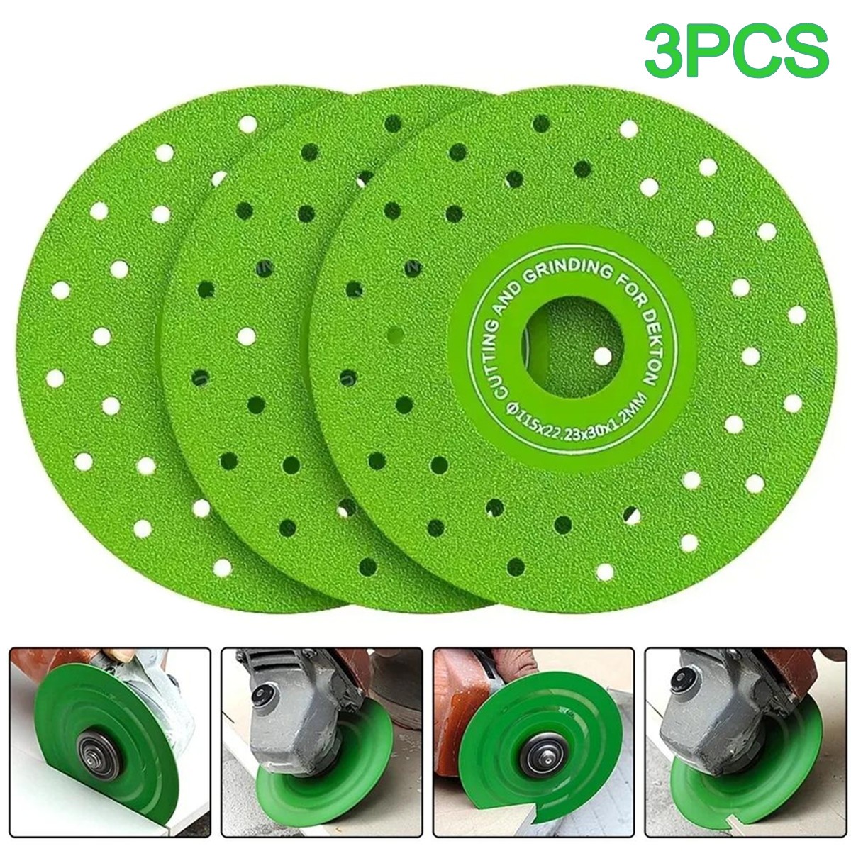 3PCS Rock Plate Flat Grinding Blade Tile Chamfering Cutting Sanding Blade Tool
