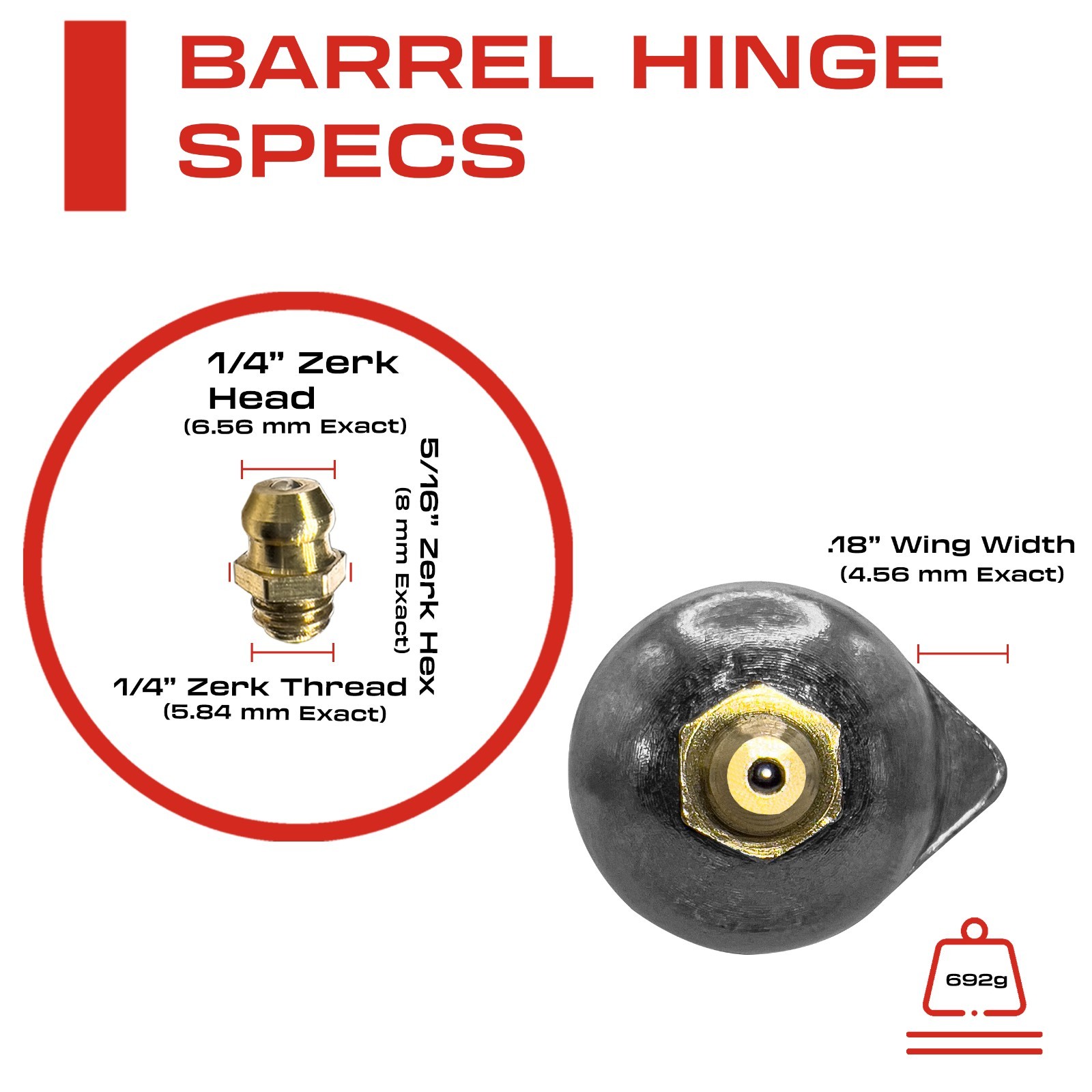 7” Weldable Bullet Hinges – Weld On Barrel Hinges – 7.45 Inch x 1.18 Inch