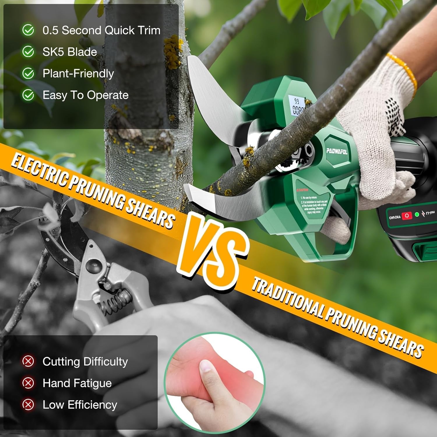 Electric Pruning Shears Professional Cordless Electric Pruning Battery Powered