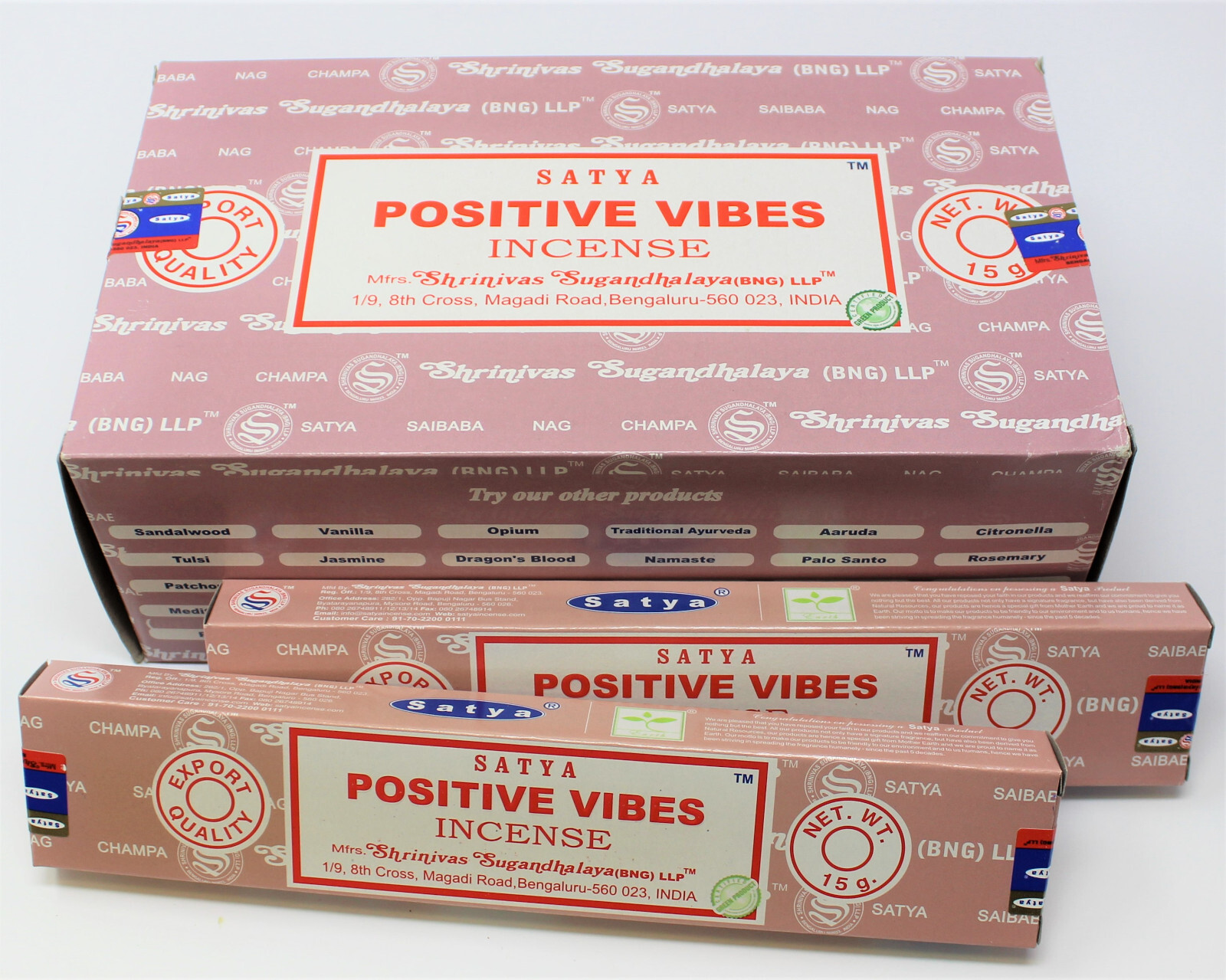 Satya Nag Champa POSITIVE VIBES Incense Sticks: Choose 15 30 45 90 or 180 gm