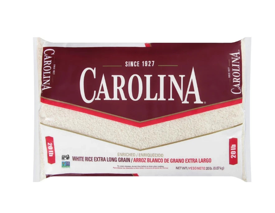 Carolina Enriched White Rice, Extra Long Grain, 20 lb Bag