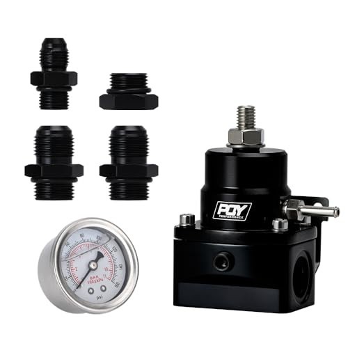 Fuel Pressure Regulator AN8 Feed AN6 Return 60-85PSI W/ 0-160PSI Gauge Billet