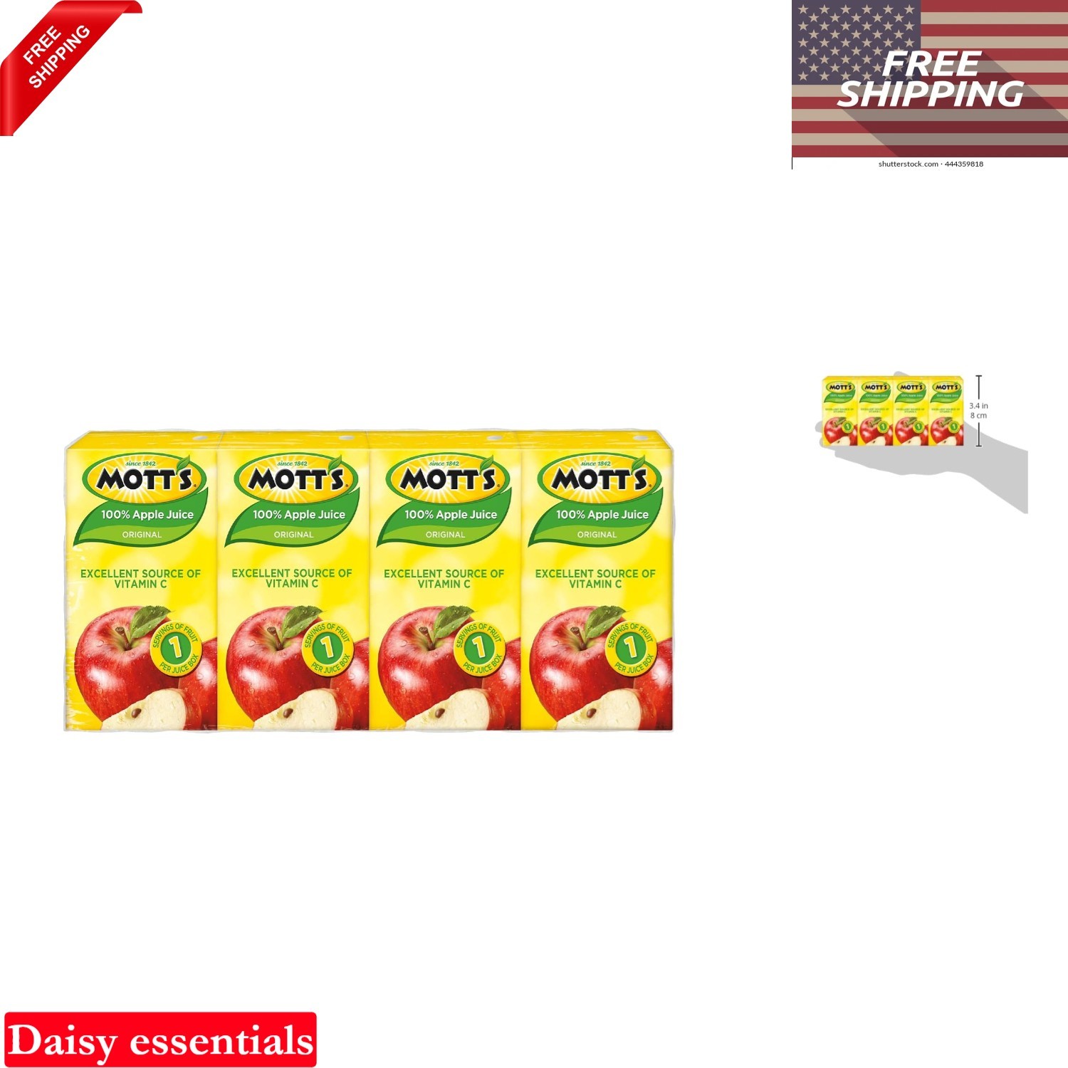 100% Apple Juice Can 4.23oz Gluten Free No Added Sugars Vitamin C Pack of 4