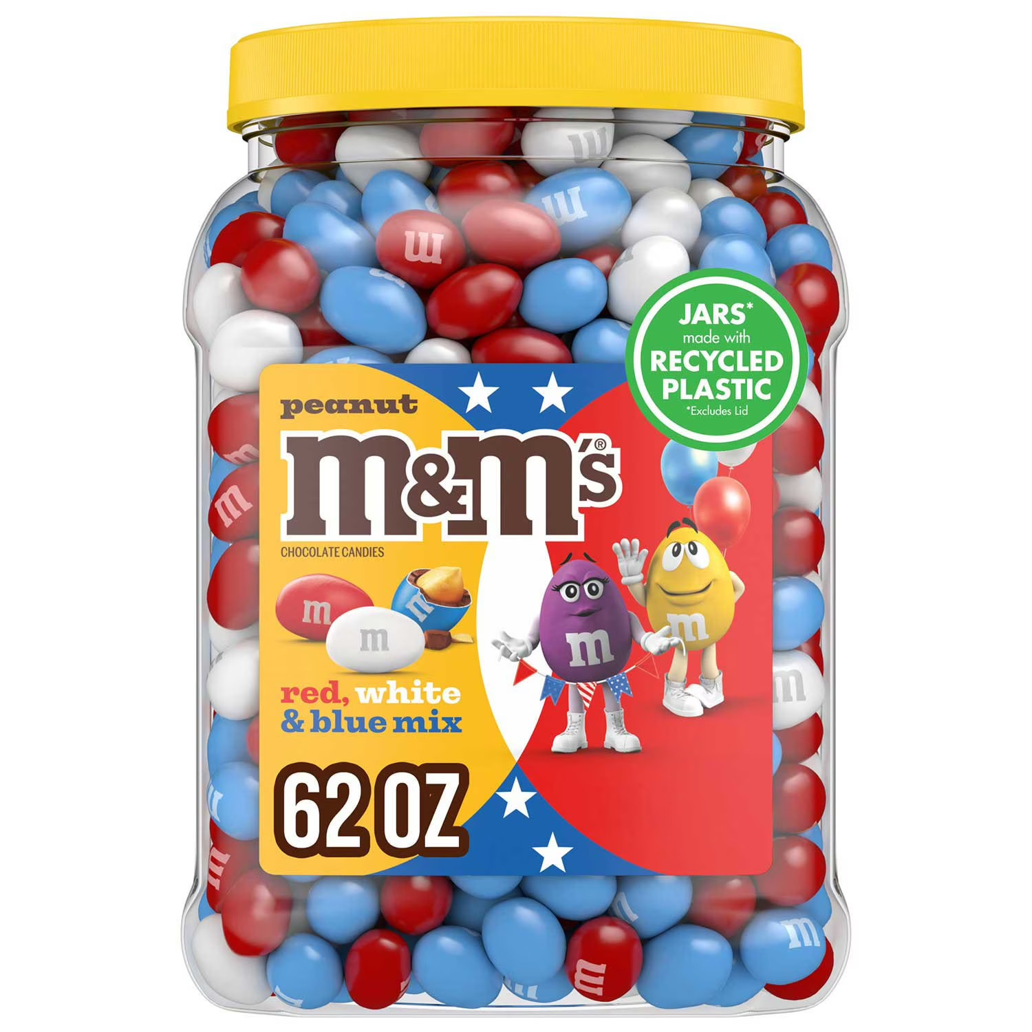 M&M’S Peanut Milk Chocolate Candy Bulk Jar 62 oz FREE FAST SHIPPING
