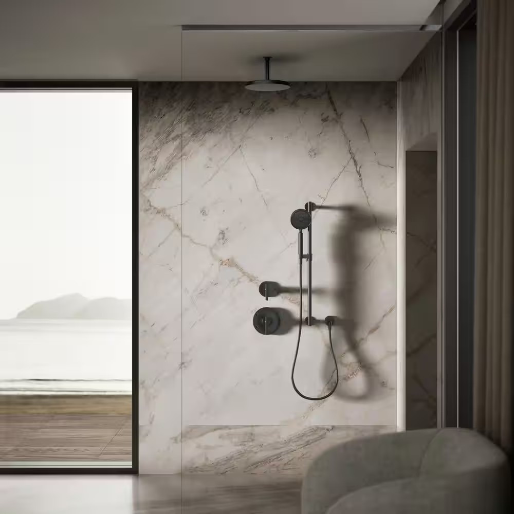Awaken 1-Spray Patterns with 1.75 GPM 9.88 In. Ceiling Mount Fixed Shower Hea…