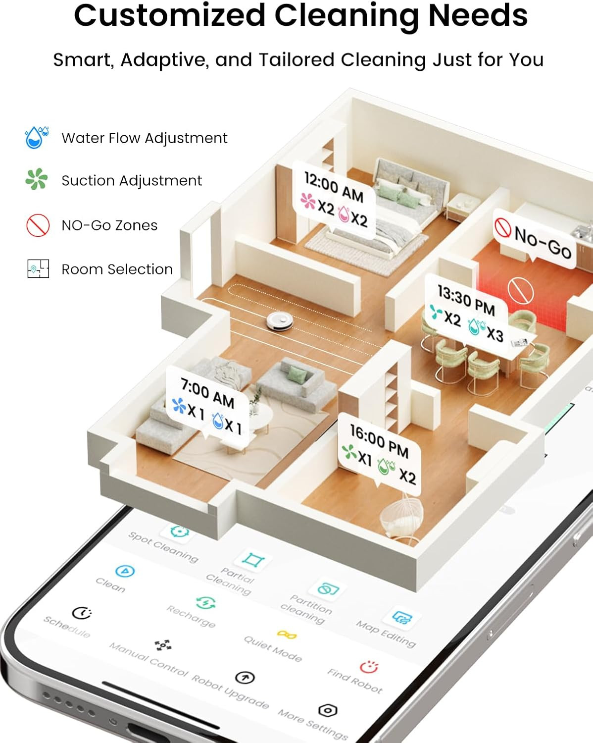Robot Vacuum and Mop Combo, 8 Weeks Self-Emptying with Dual Dustbin Options, 600