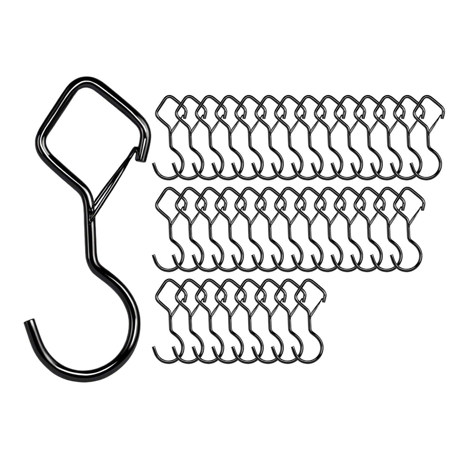 S Hooks for Hanging, 4.72 Inch Heavy Duty Metal S Hooks with Safety Latch, Ha…
