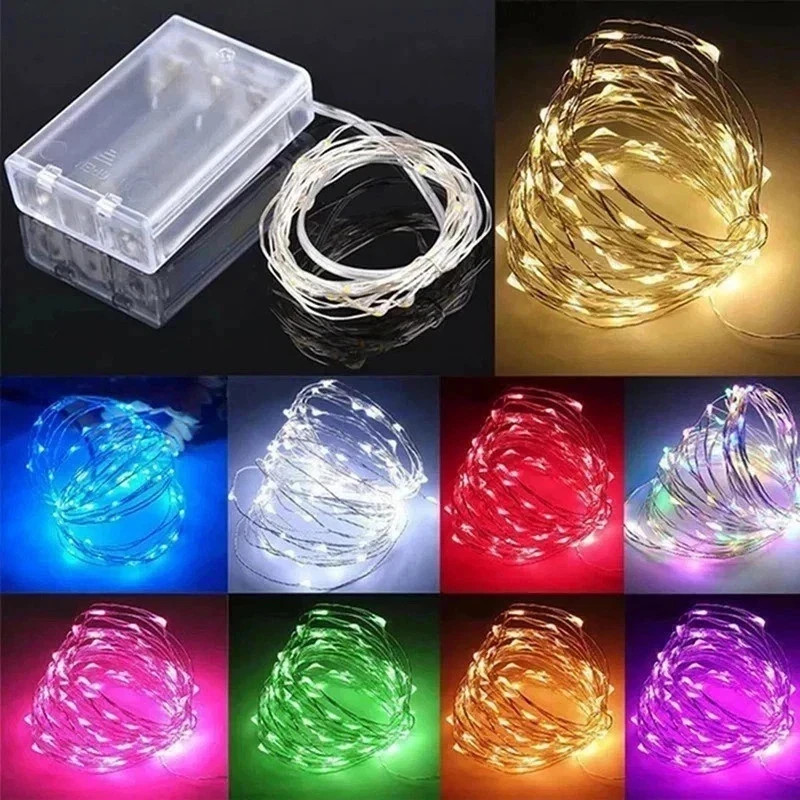 20/50/100 Battery Operated Copper Wire LED Fairy String Lights Christmas Wedding