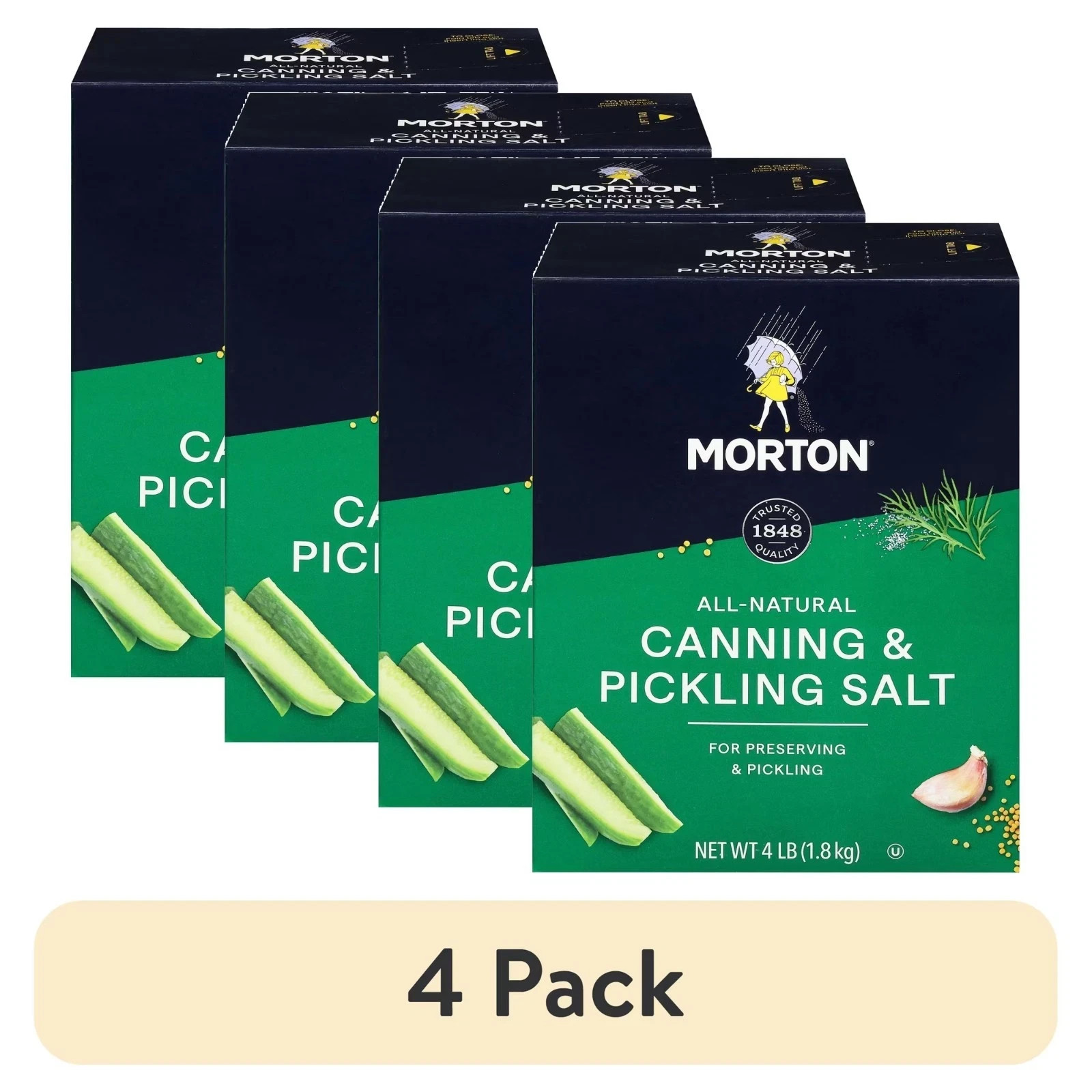4 pack,Morton Canning , Pickling Salt, 4 lb.