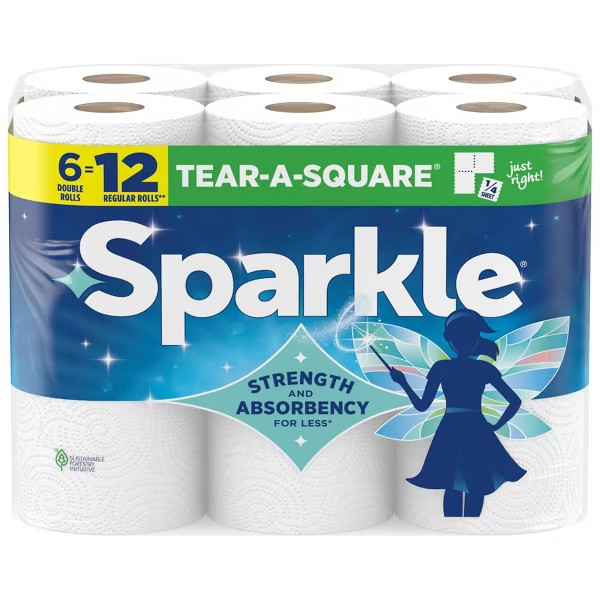Sparkle Pick-A-Size Paper Towel – 6 Double Rolls