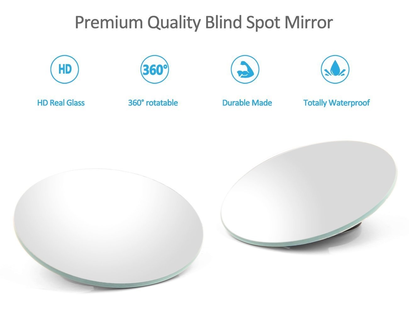 Frameless Wide Angle Mirror – Round 1.9 inches x 1.9 inches x 0.7 inches