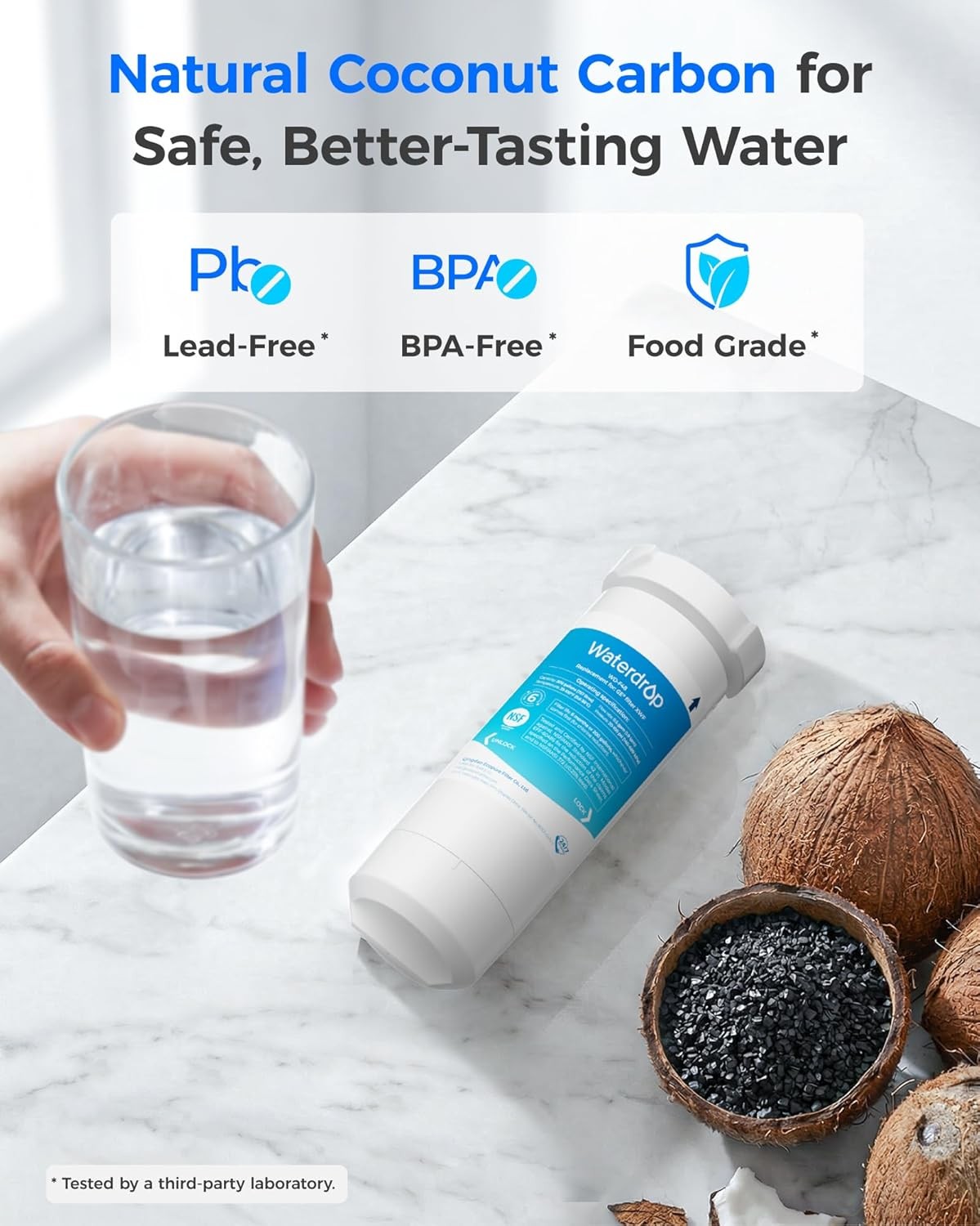Waterdrop XWF NSF Certified Refrigerator Water Filter, Replacement for GE®