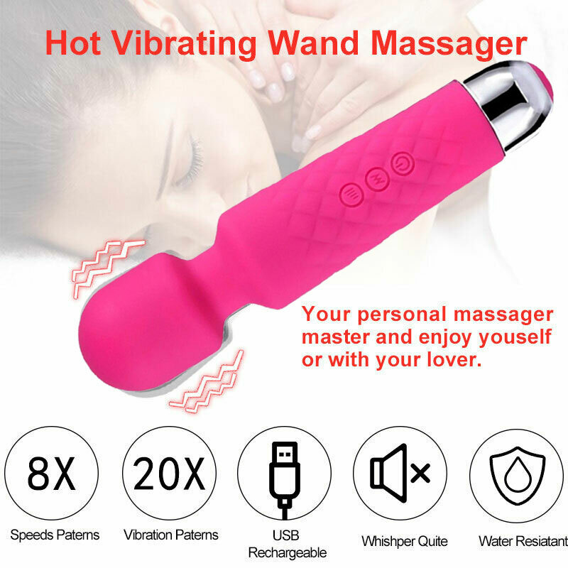 Mini Multi-Speed Magic Massager Wand Massage Powerful Full Body USB Rechargeable