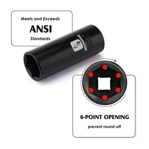 1/2-Inch Drive Deep Impact Socket – 7/8 Inch, SAE, CR-V, Deep, 1/2″Dr. 22.23 mm
