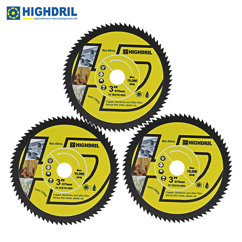 3pcs 3″/75mm Diamond Cutting Disc Wheel for Copper Soft Metal Aluminum Saw Blade