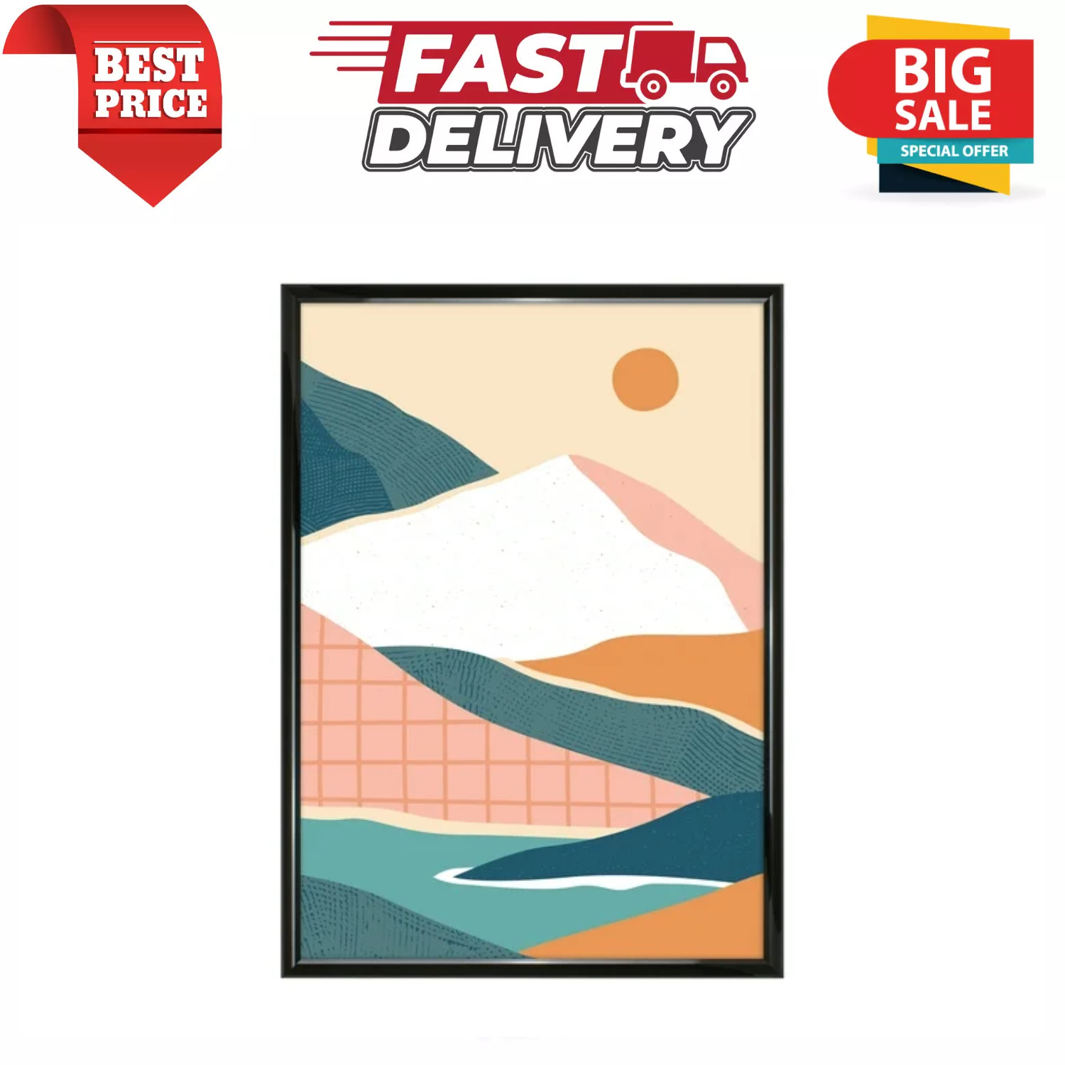20″ x 28″ Black Rounded Picture & Poster Wall Frame Home Decor, Modern Style