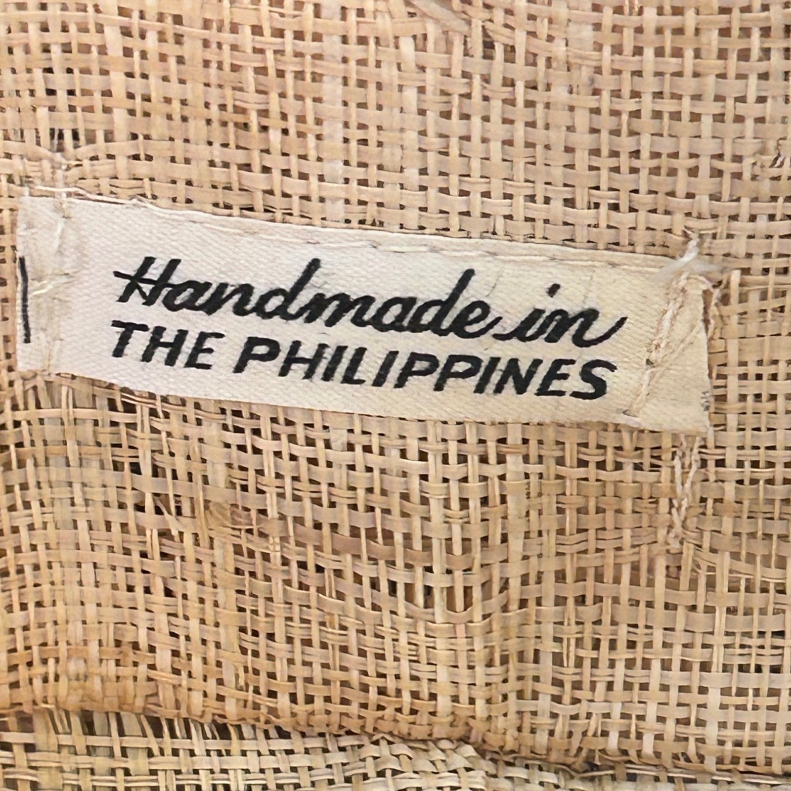 Handmade Philippines Woven Casserole Tray 3D Raffia Floral Embroidered Boho