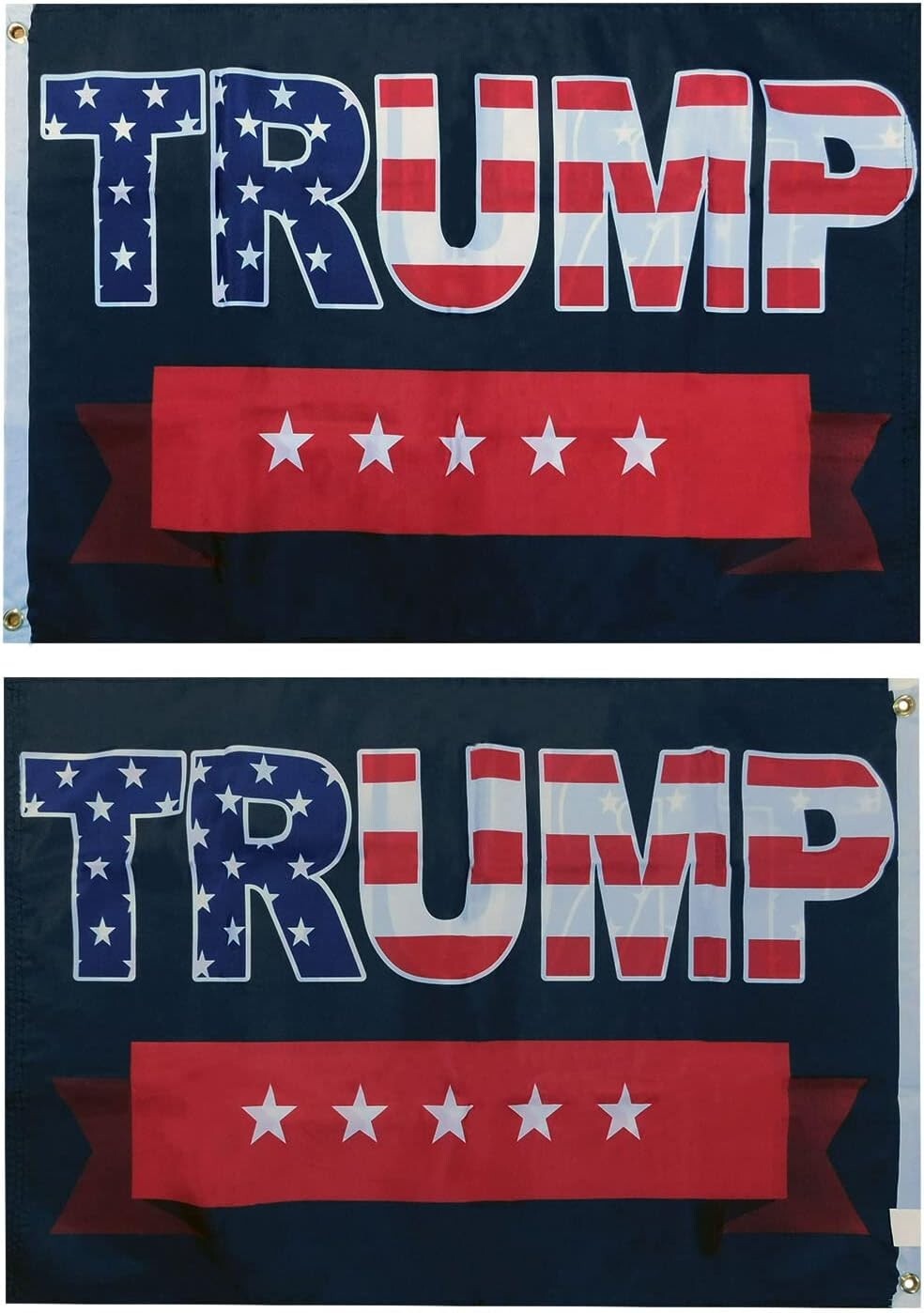 3X5 Trump 2024 USA Overlay 5 Stars 100D 3’x5′ Woven Poly Nylon Double Sided Flag