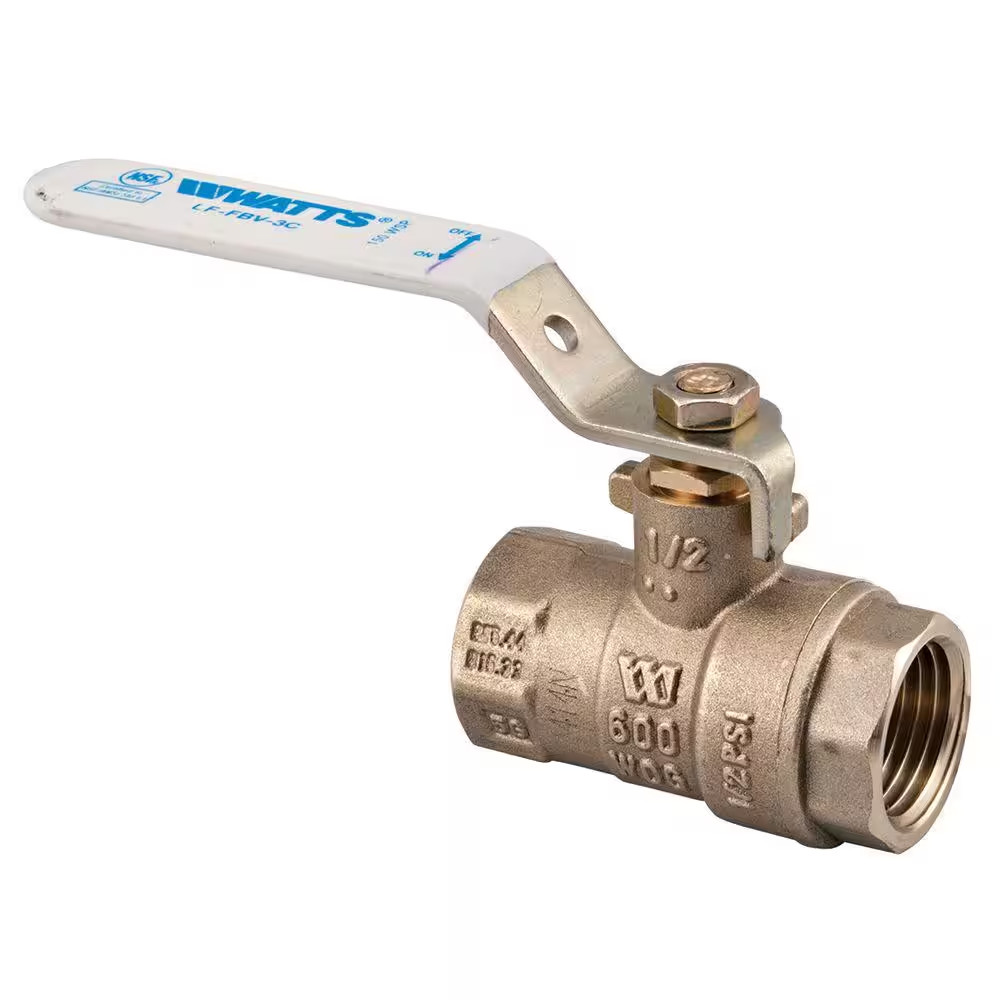 1/2 In. X 4.4 In. Brass FIP X FIP Full Port Threaded Ball Valve
