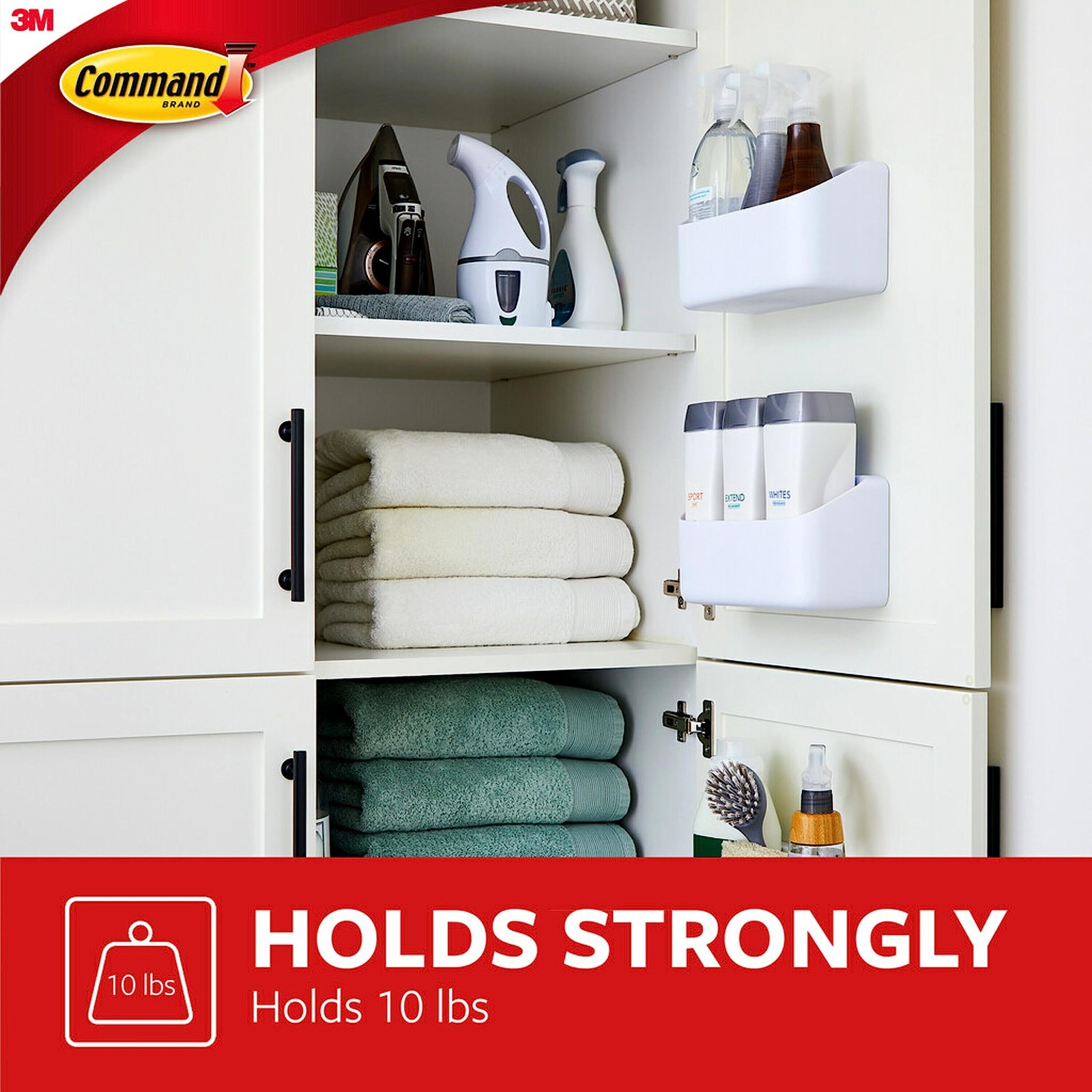 Command 10 Lb Large Organizing Caddy with 9.9 in. x 5.2 x 3.5 in., White