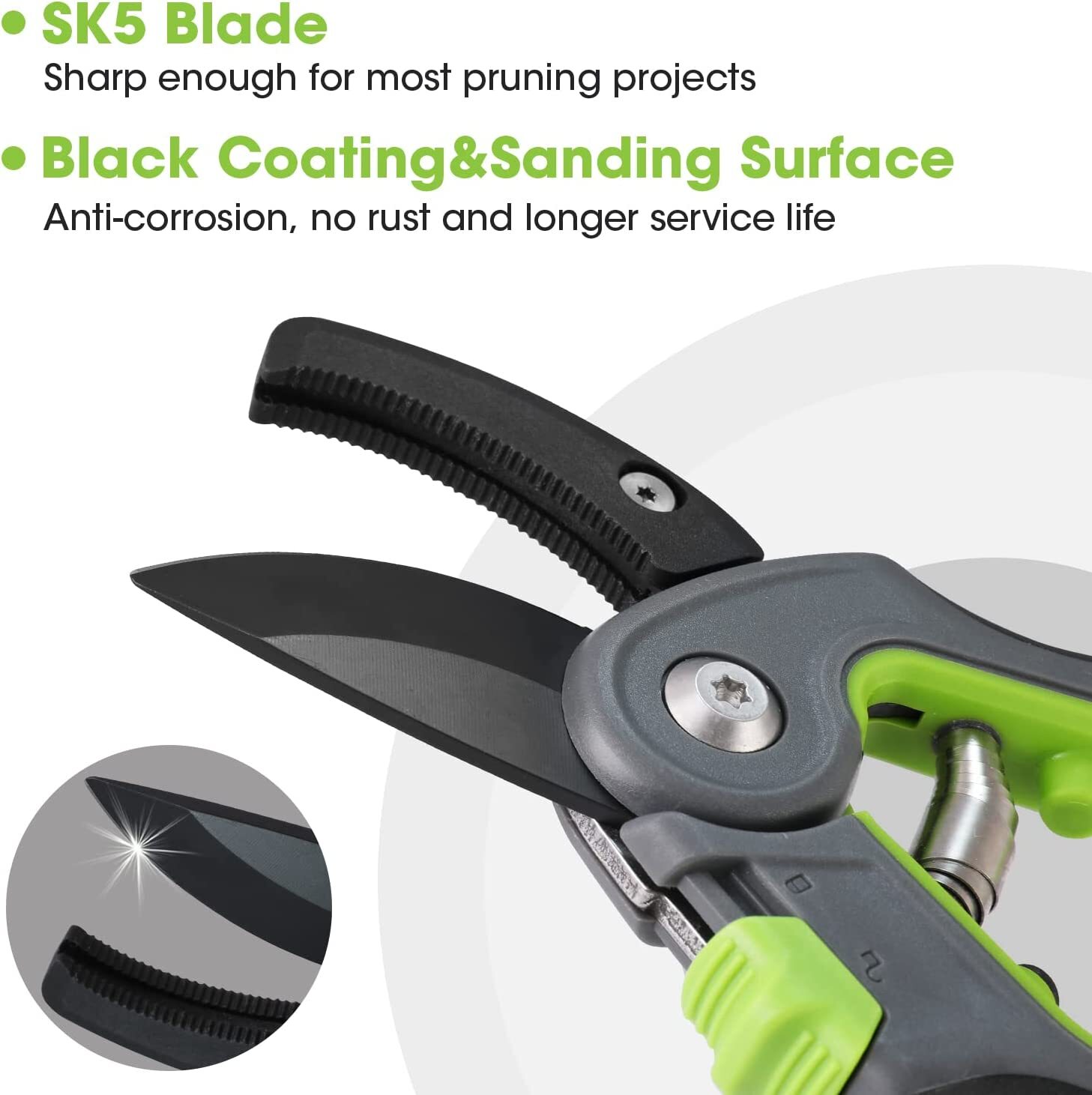 8″ Professional Anvil Pruning Shear Gardening Hand Pruner SK5 Steel Sharp Blades