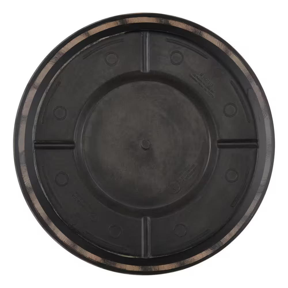 NEW Durable 20in Rustic Brown Resin Barrel Planter Outdoor Decor for Gardens