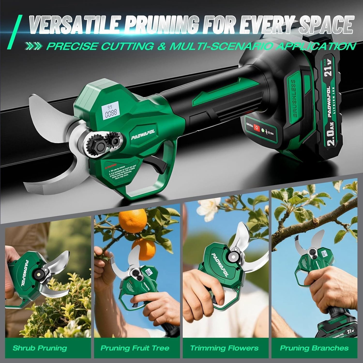 Electric Pruning Shears Professional Cordless Electric Pruning Battery Powered