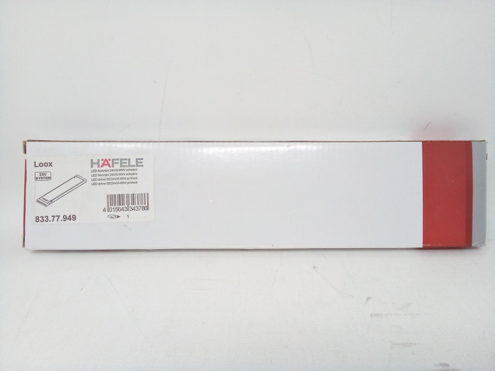 Hafele Loox Lighting LED Driver Netzteil DC24V/0-96W Black – 833.77.949
