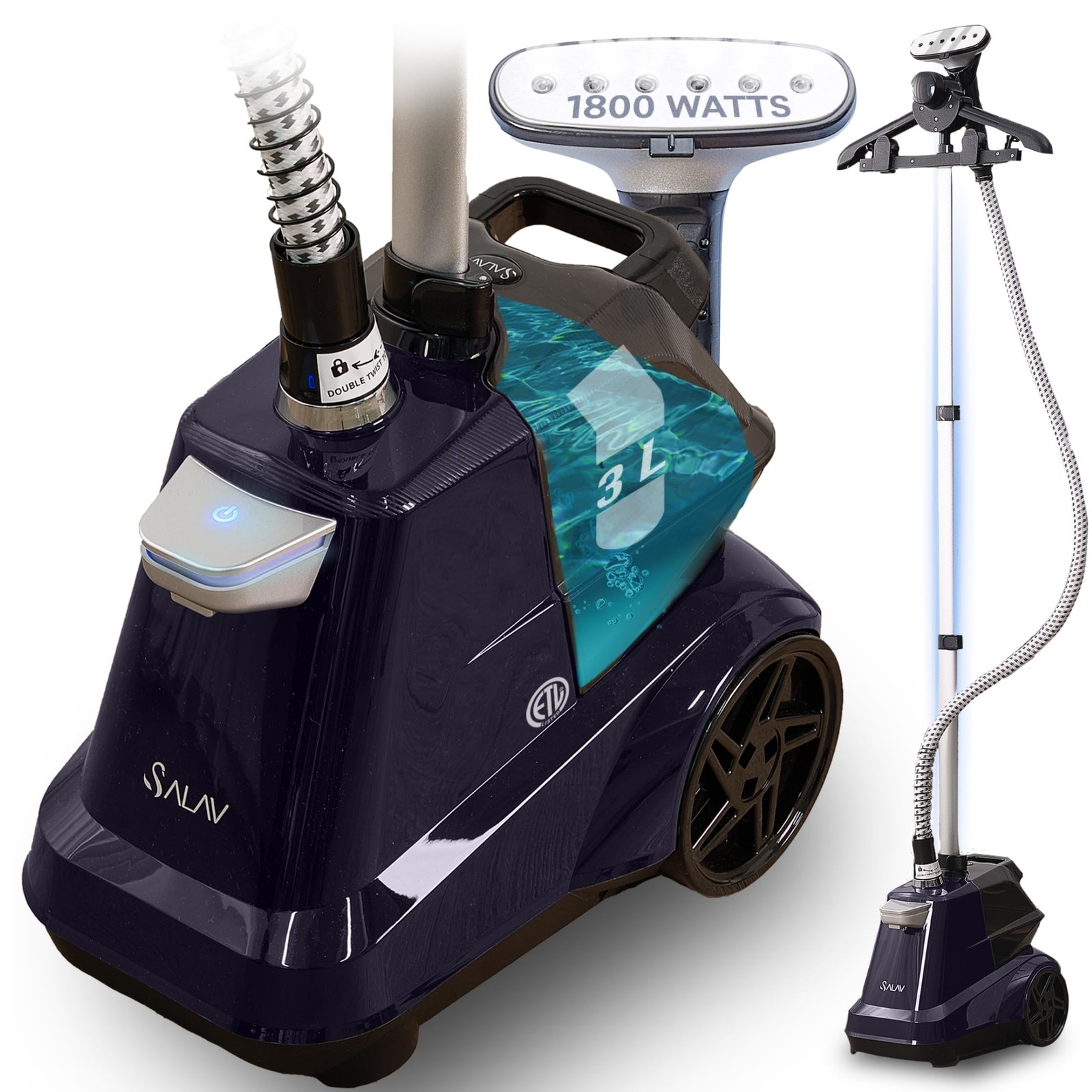 SALAV Heavy Duty Commercial Full-Size Garment Steamer with Foot Pedals & Extra-m