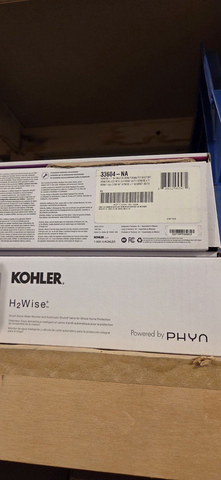 Kohler K-33604-NA H2Wise+ Smart Home Water Monitor with Auto Shutoff – N/A