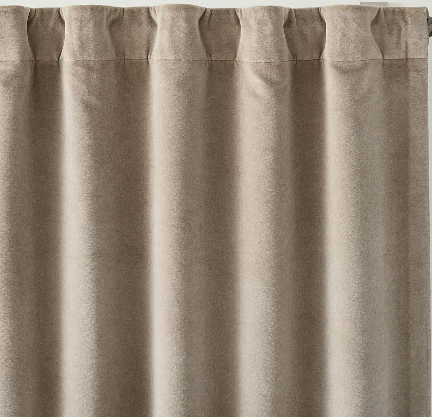 S/2 Pottery Barn Velvet Twill blackout curtain panels, 50 x 84, Mochaccino brown