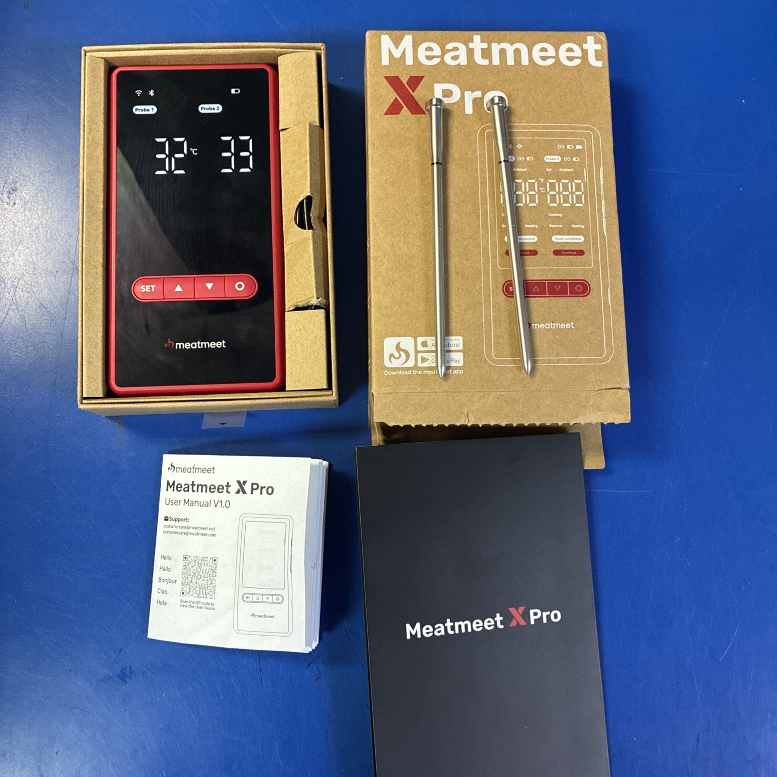 Meatmeet X Pro Wireless Meat Thermometer with Dual Wi-Fi & Bluetooth, 2 Probes