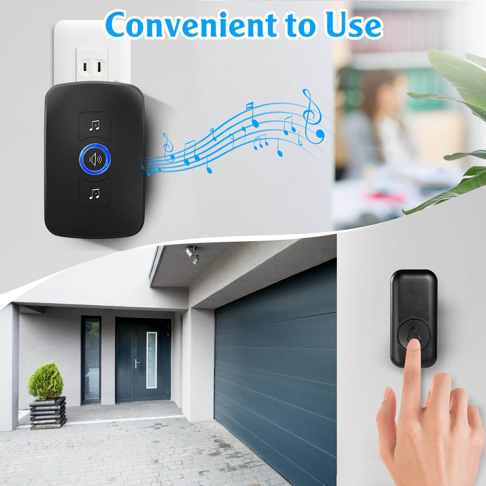 1-10PACK Wireless Doorbell Waterproof Plugin Receiver Adjustable Volume lot