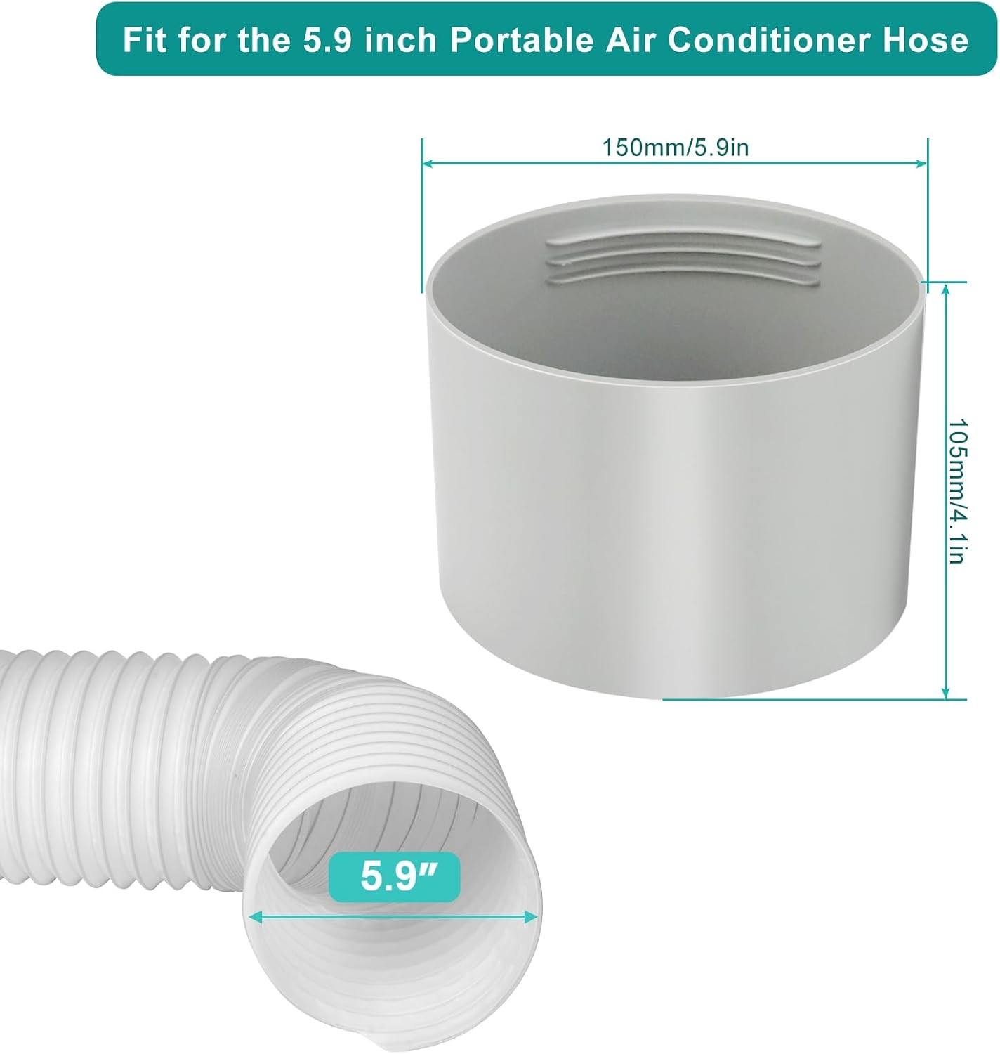 Portable Air Conditioner Hose Coupler with 5.9″ Diameter Exhasut Vent Connect…