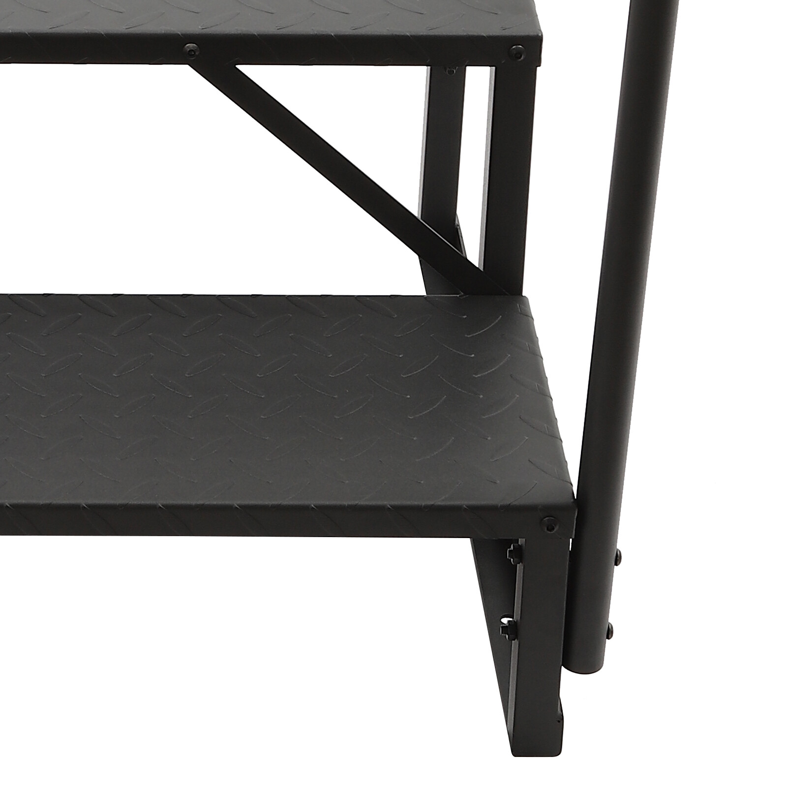 2-Step Ladder Swimming Pool Ladder Porch Steps Stool w/Handrails Floor Mounted