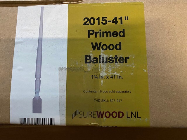 (16 Pack) 2015 41 in. x 1-3/4 in. Primed Wood Tapered Pin Top Balusters