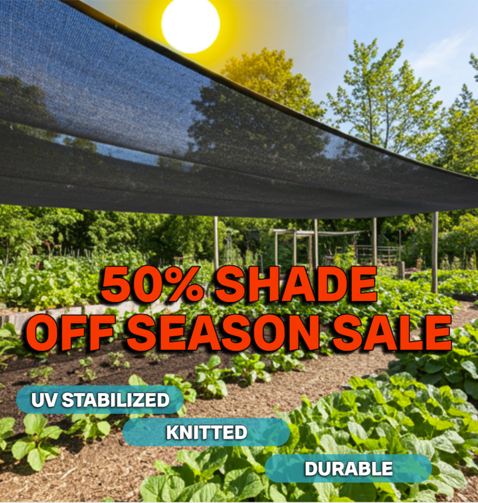 50% UV Sunblock Shade Cloth for Plant Cover Greenhouse Barn MANY SIZES