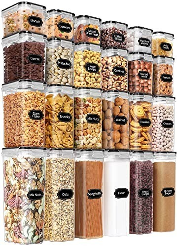 Airtight 24-Container Set with Labels & Marker – Perfect Kitchen Organization