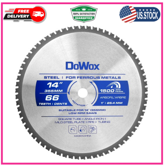 14-Inch Metal Cutting Saw Blade, 66-Tooth, for Evolution 14 Inch Chop Saw and…