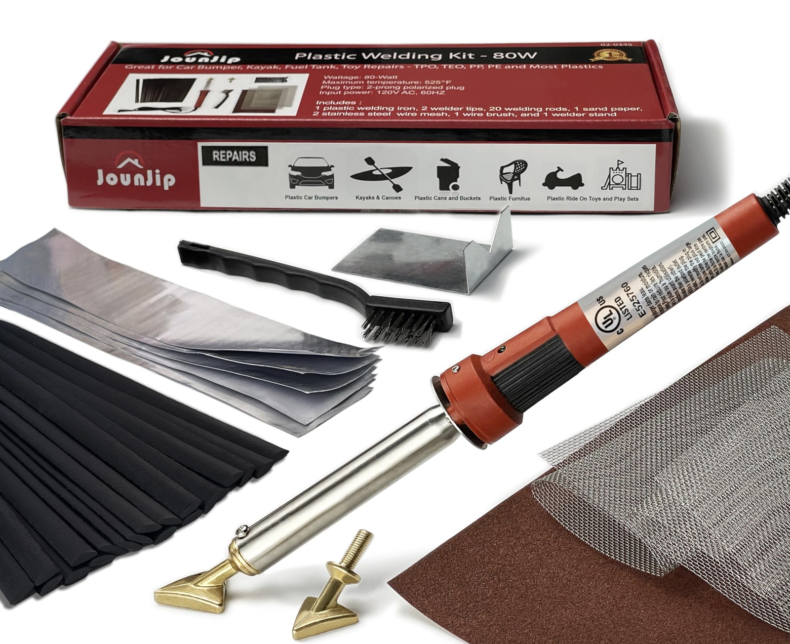 JOUNJIP Standard Plastic Welding Kit- UL Certified Welder 80W- Professional G…