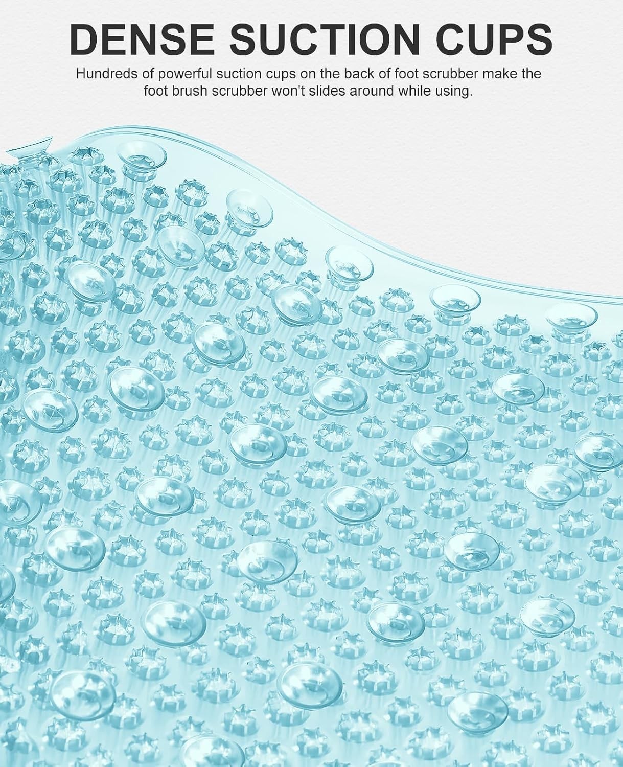 Grassy Bathtub Mat, 25.6 x 13.4 in, Light Blue, Quick Drain, PVC