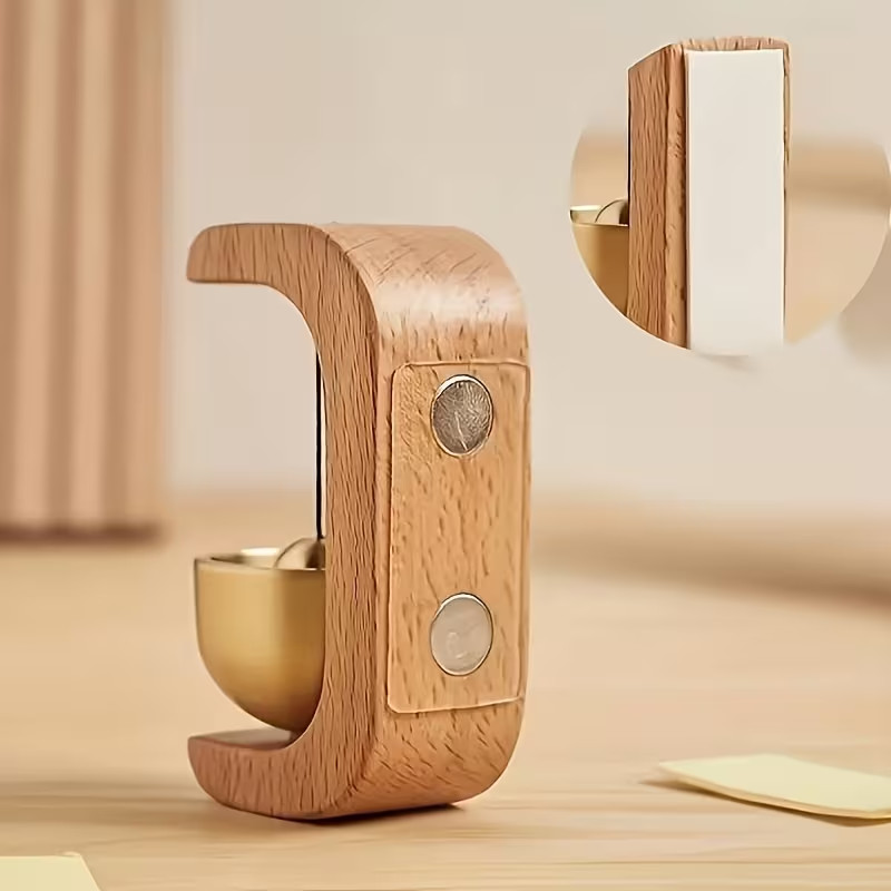 Magnetic Wind Chime DoorBell Doorway Setting Wooden-Copper for Coffee Shop/Home