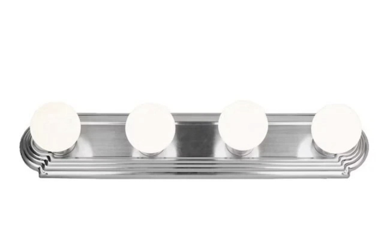 Project Source 4.72-in 4-Light Brushed Nickel LED Vanity Light Bar