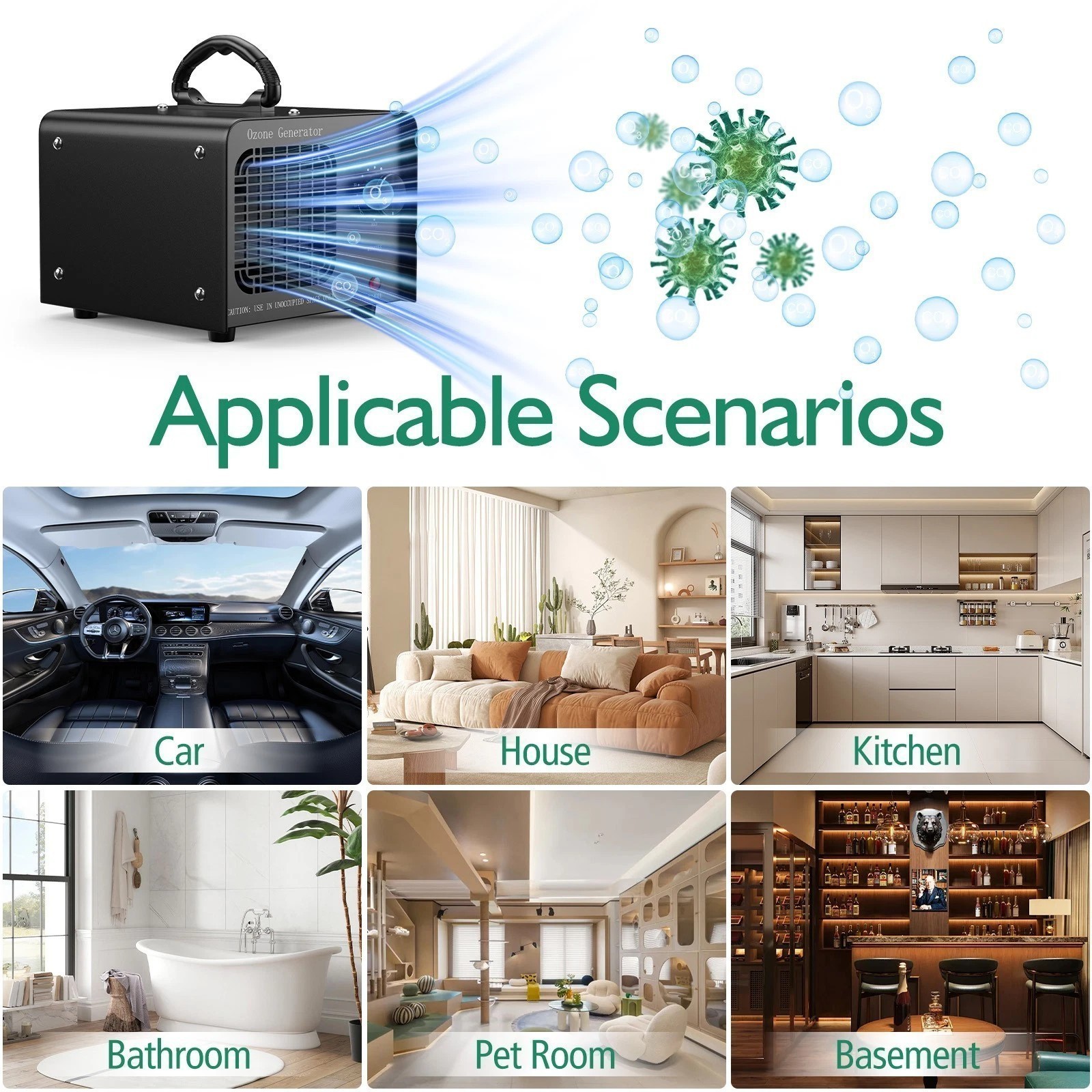 48000mg/h Ozone Generators Machine Air Purifier Ionizer Ozonator Timer for Home