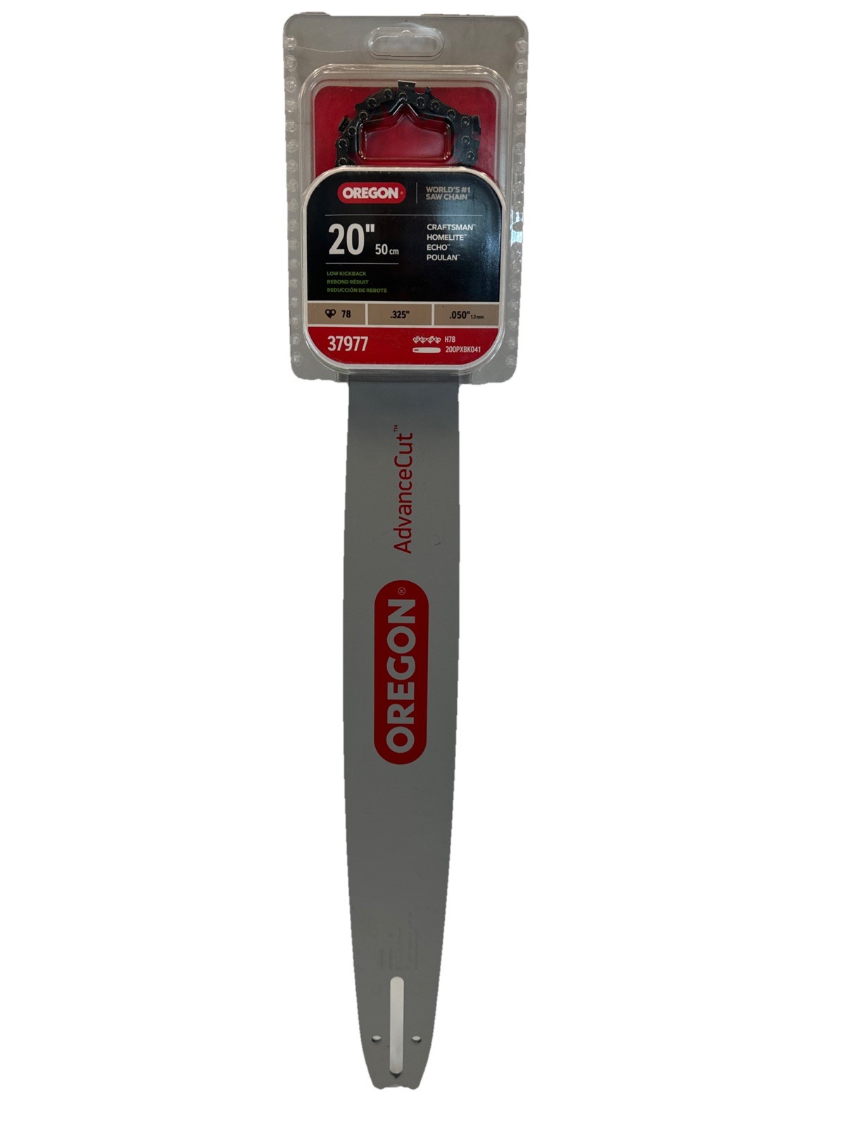 20 in Oregon Chainsaw Bar and H78 Chain 78 Link .325” Pitch .050 Ga. 200PXBK041