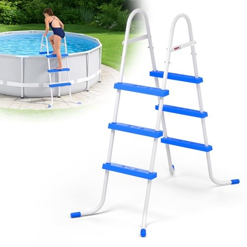 Heavy Duty Steel Frame Swimming Pool Ladder for Above Ground Pools, 3-Step