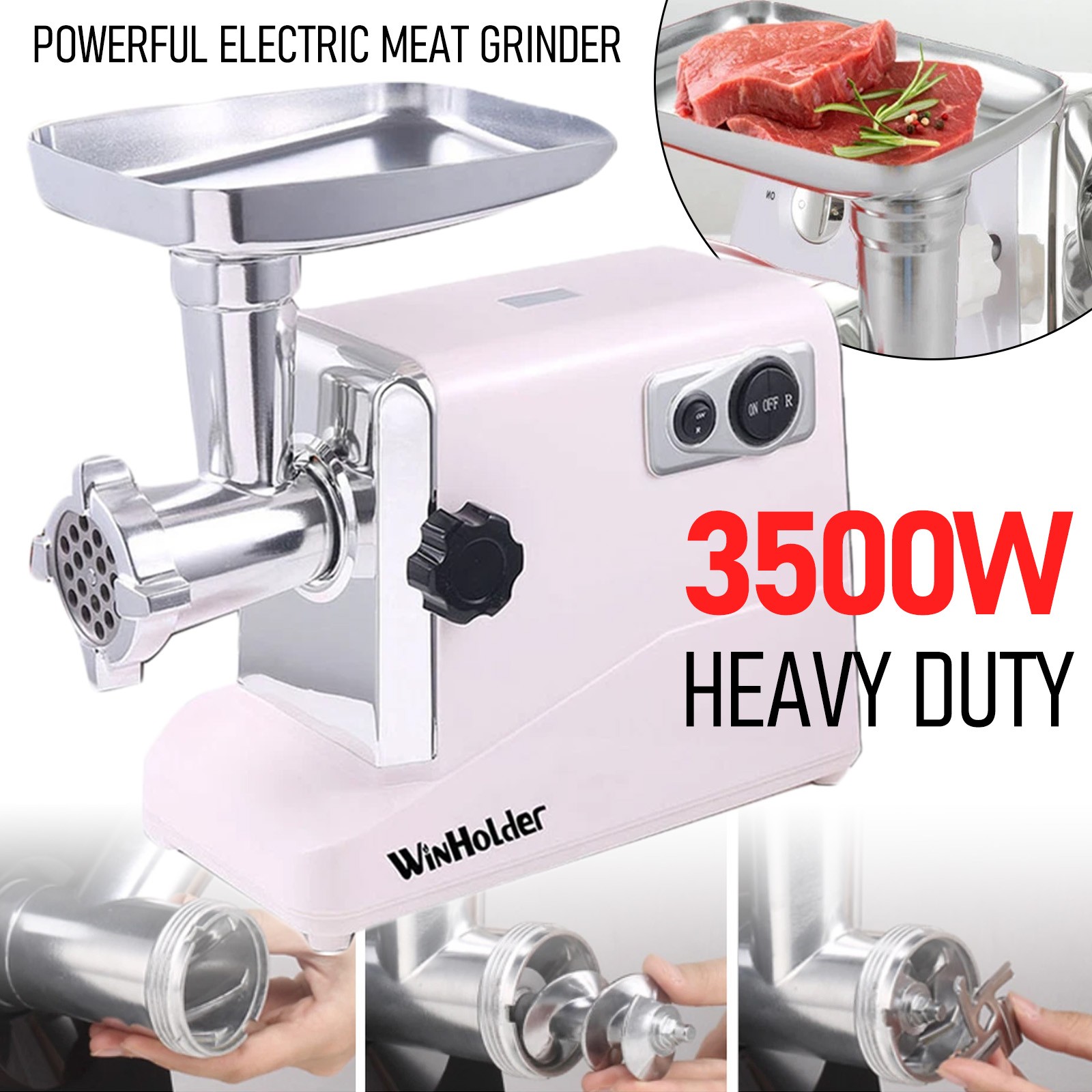 Commercial 3500W Power Electric Meat Grinder Household Sausage Maker Stuffer US