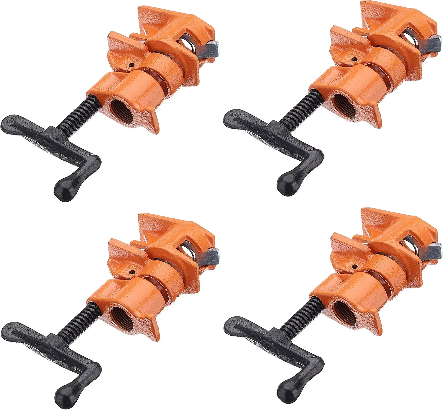 (4 Pack) 3/4″ Wood Gluing Pipe Clamp Set Heavy Duty PRO Woodworking Cast Iron