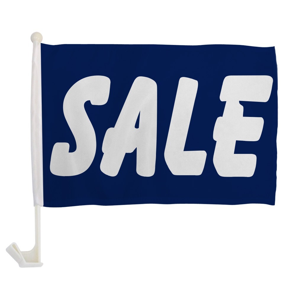 1 Dozen Sale Car Flag Single Sided Blue Sale Car Window Flag