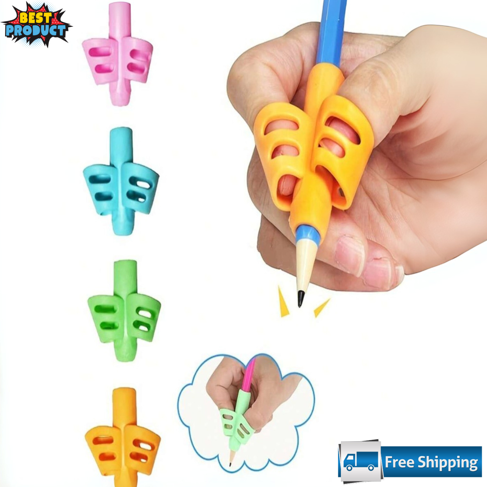 3pc Pencil Grips Kids Handwriting Pen gripper Holder Posture Correction Training